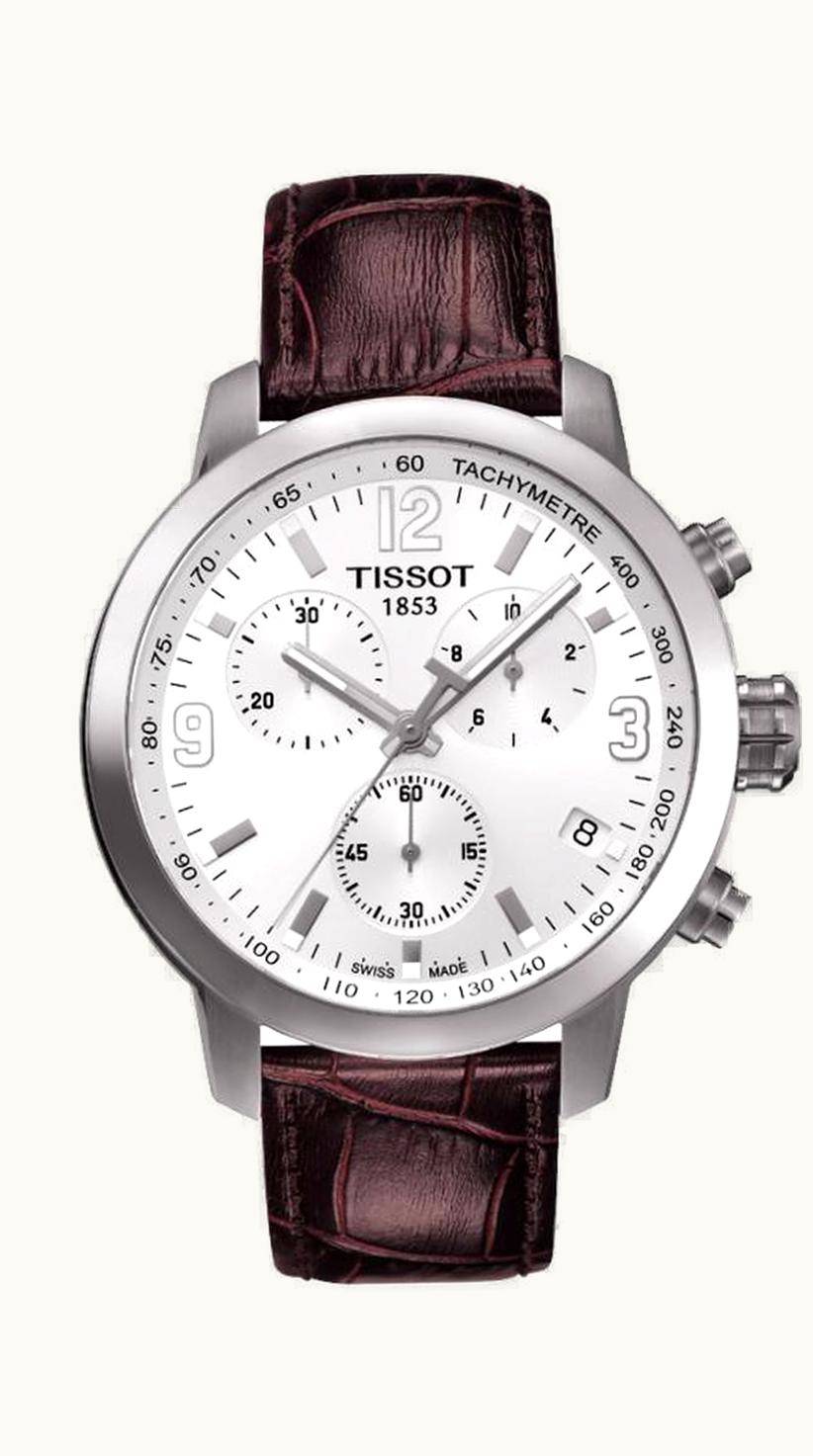 Tissot PRC 200 Quartz Chronograph Silver Leather