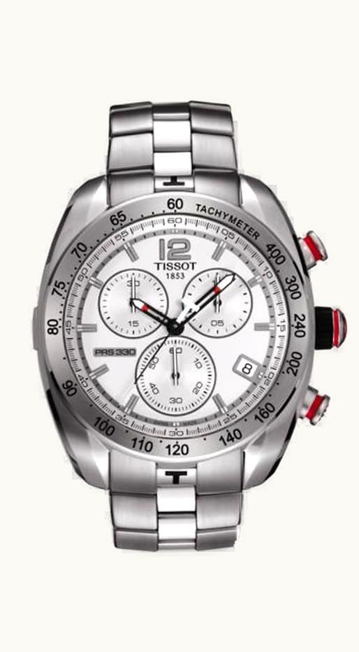 Tissot PRS 330 Quartz Chronograph 44 Stainless Steel / Silver / Bracelet