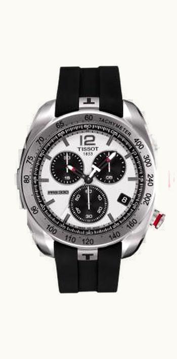 Tissot PRS 330 Quartz Chronograph 44 Stainless Steel / Silver / Rubber