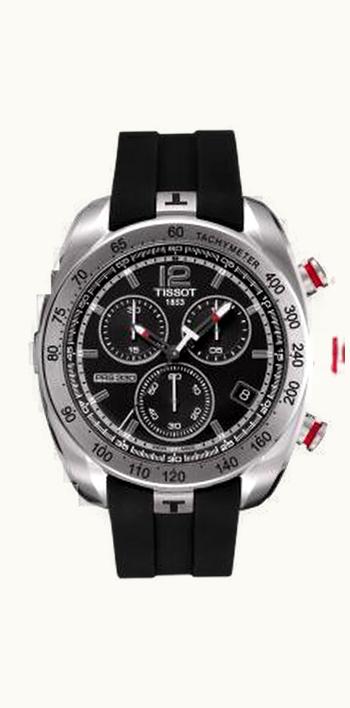 Tissot PRS 330 Quartz Chronograph 44 Stainless Steel / Black / Rubber
