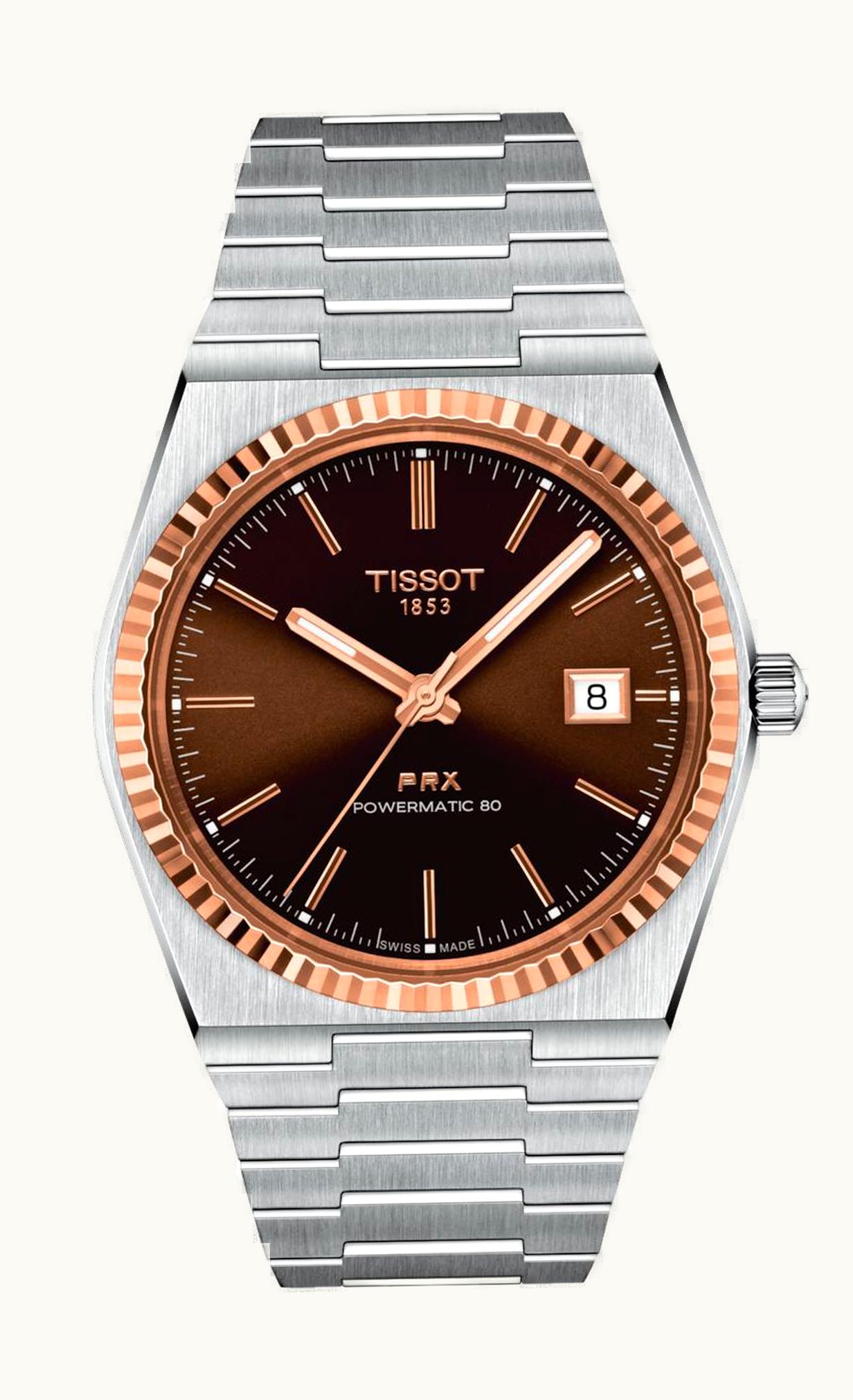 Tissot PRX Powermatic 80 Stainless Steel - Rose Gold / Brown