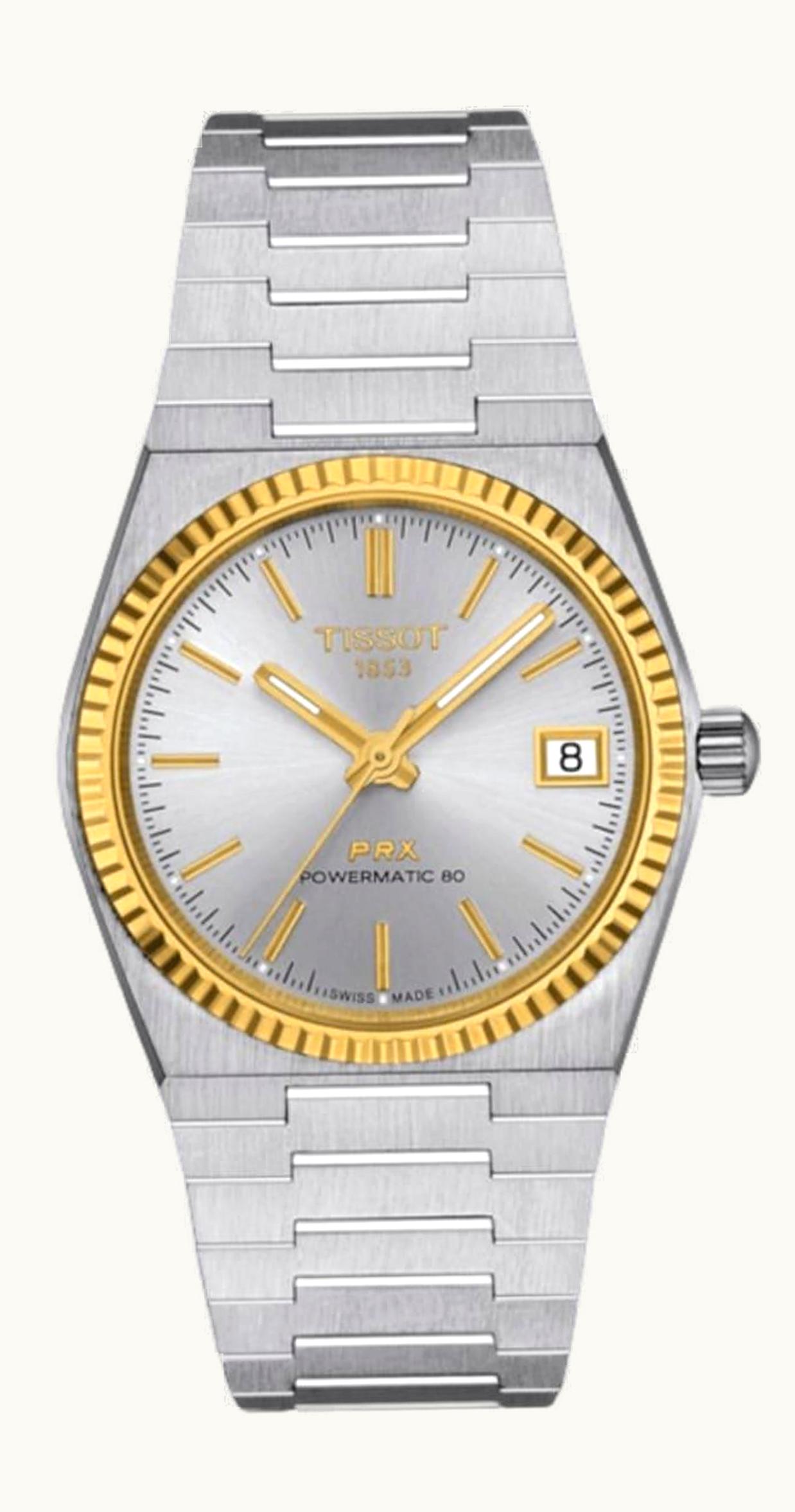 Tissot PRX 35 Powermatic 80 Stainless Steel - Yellow Gold / Silver