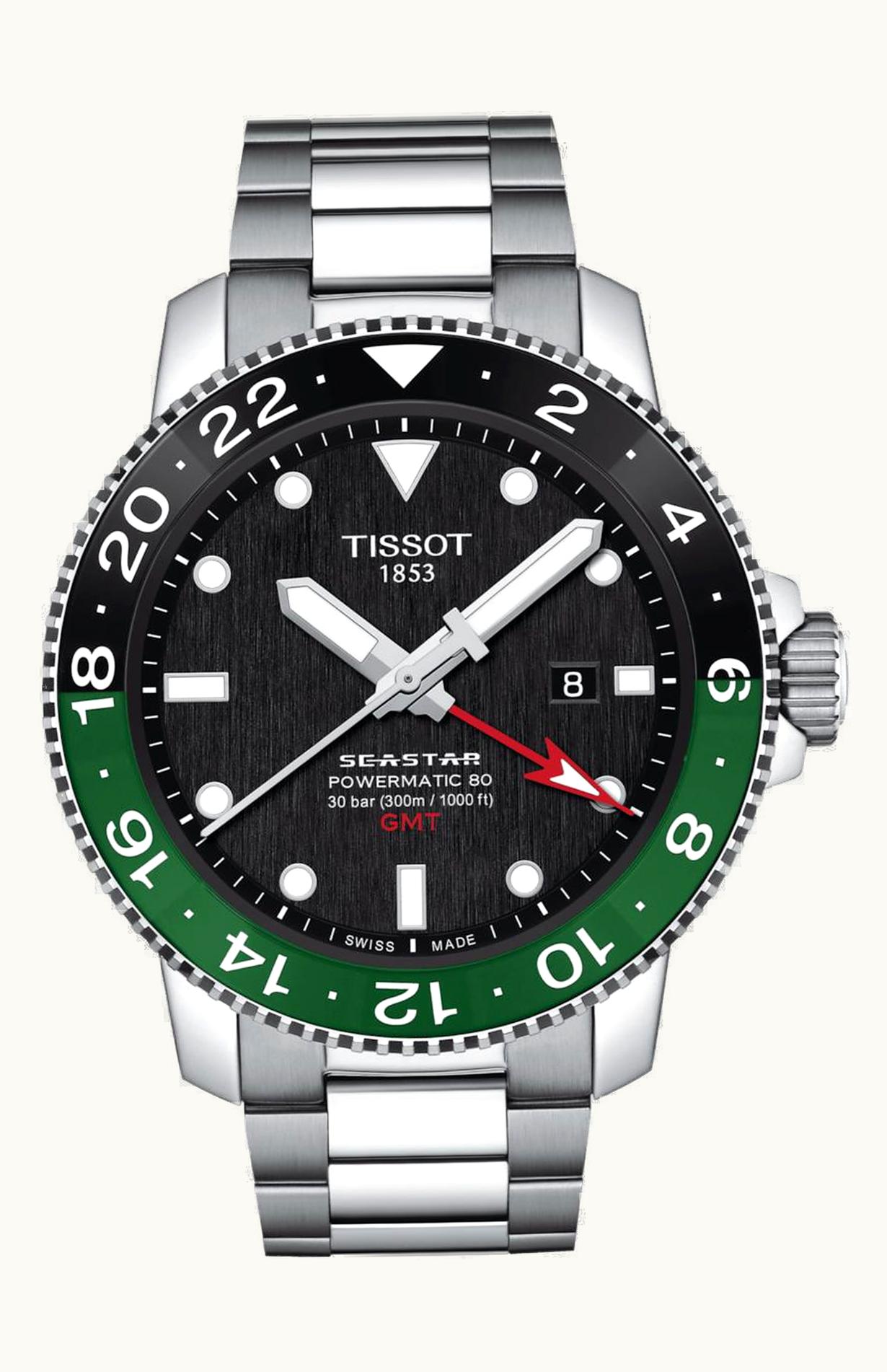 Tissot Seastar 1000 Powermatic 80 GMT Stainless Steel / Black / Bracelet