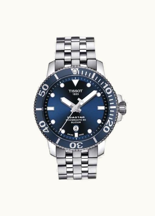 Tissot Seastar 1000 Powermatic 80 Silicium 43 Stainless Steel / Blue / Bracelet