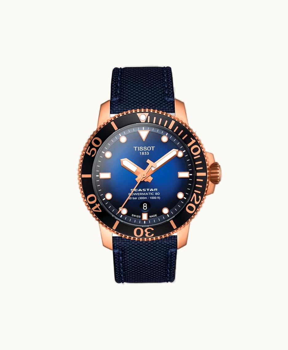Tissot Seastar 1000 Powermatic 80 43 Rose Gold / Gradient Blue