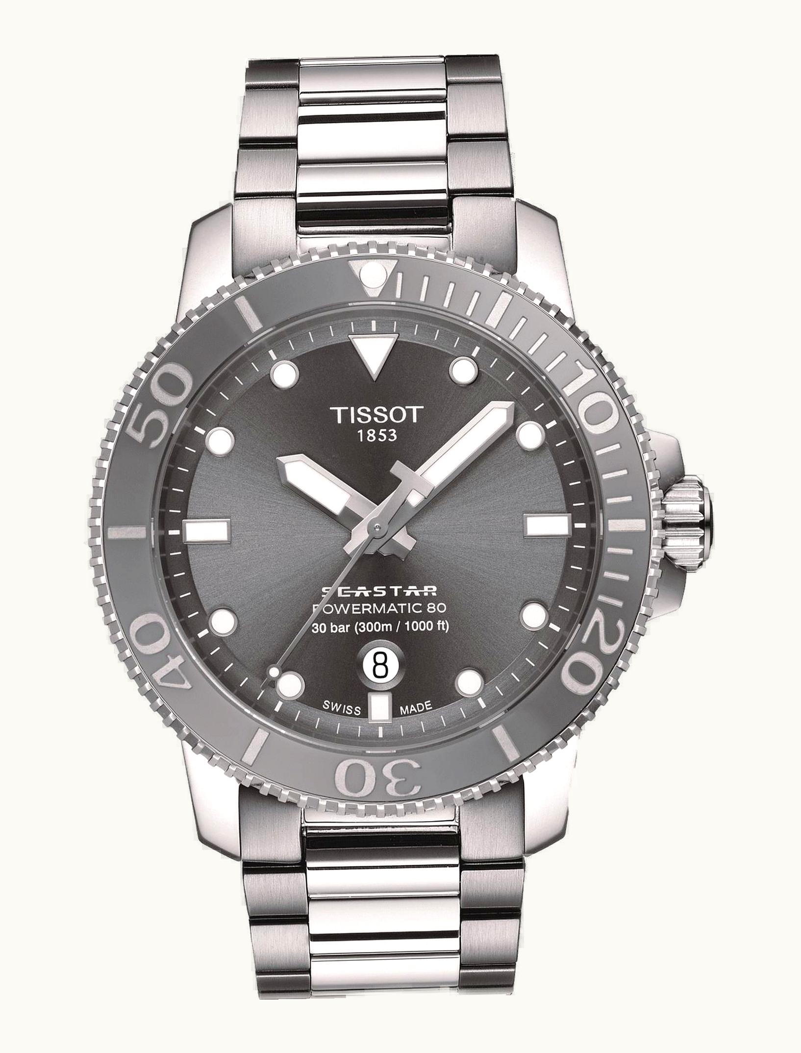 Tissot Seastar 1000 Powermatic 80 43 Stainless Steel / Grey / Bracelet