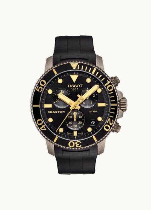 Tissot Seastar 1000 Chronograph Quartz 45.5 Bronze PVD / Black / Rubber