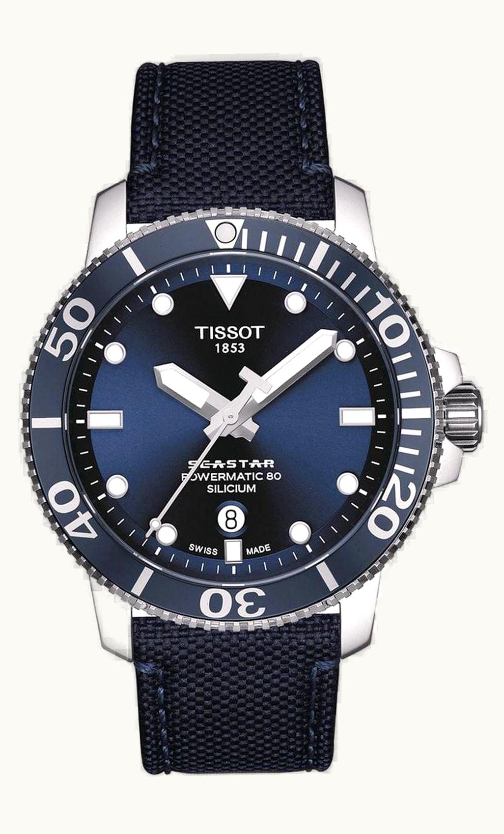 Tissot Seastar 1000 Powermatic 80 Silicium 43 Stainless Steel / Blue / Fabric