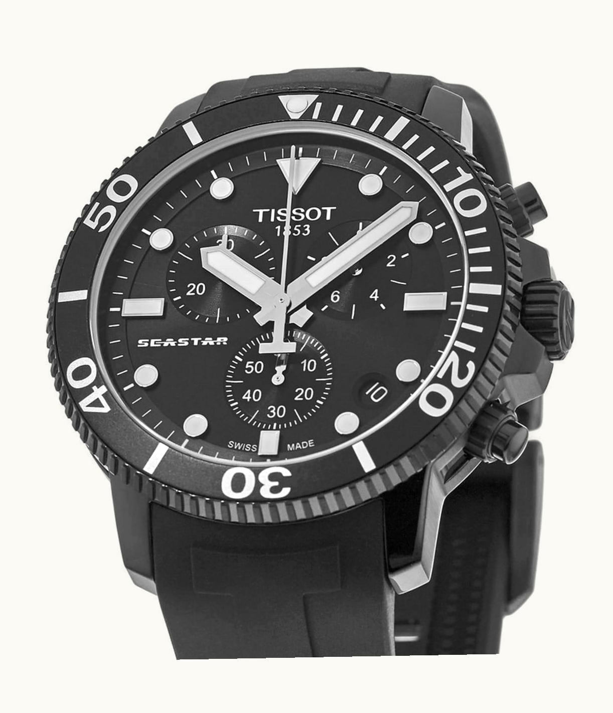 Tissot Seastar 1000 Chronograph Quartz 45.5 PVD / Black / Rubber