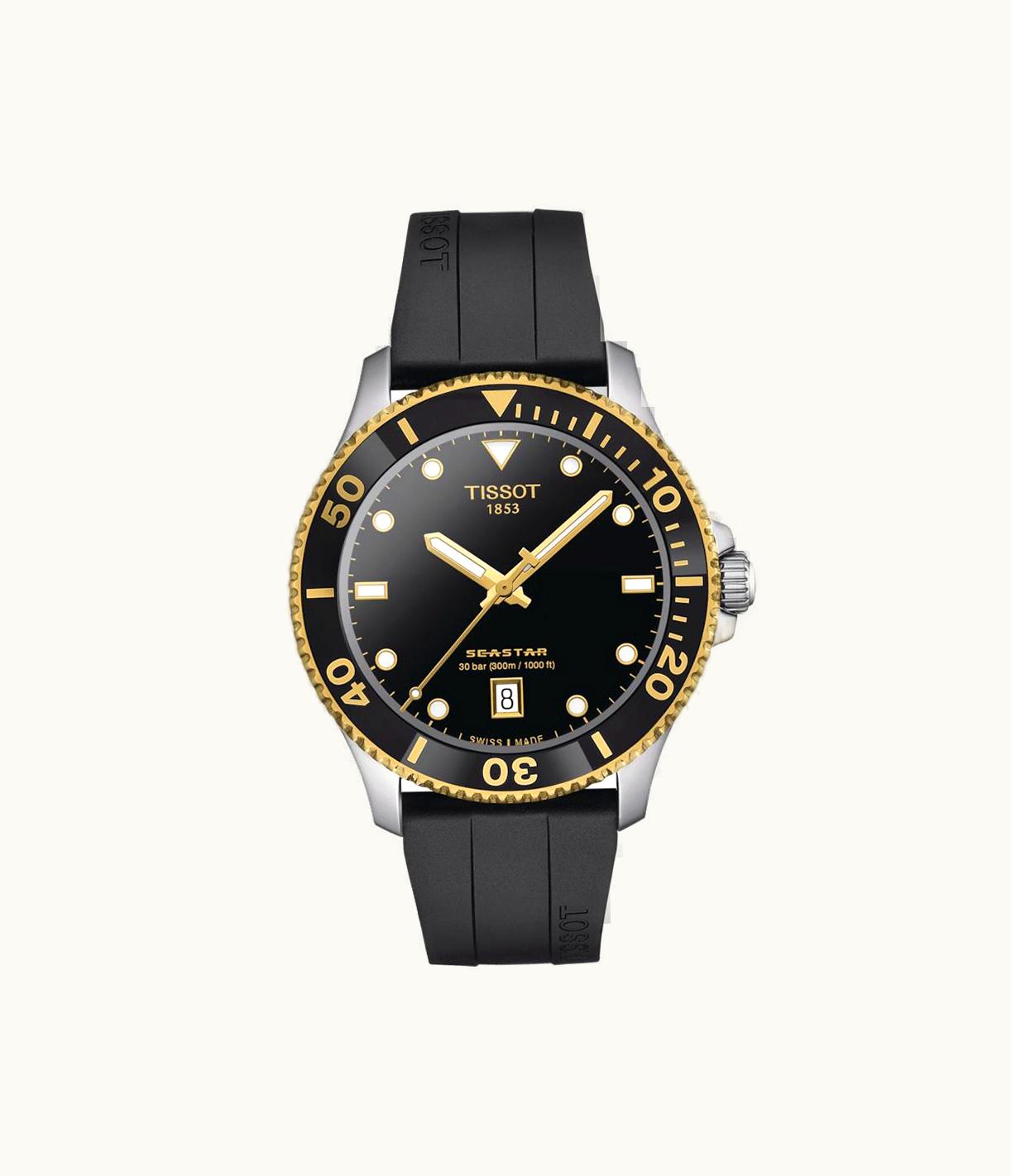 Tissot Seastar 1000 Quartz 40 Stainless Steel - Yellow Gold / Black / Rubber