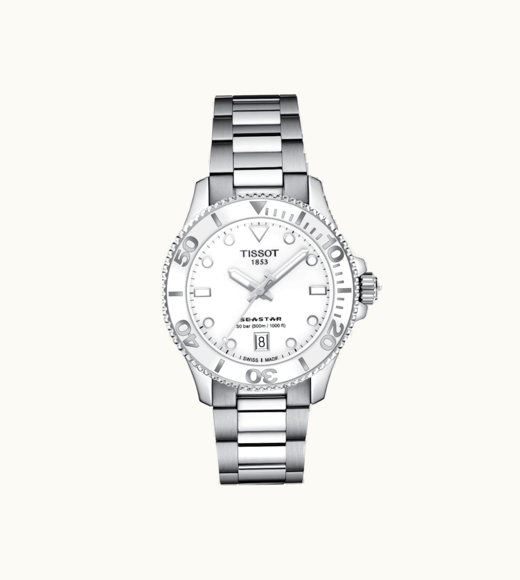 Tissot Seastar 1000 36 Quartz Stainless Steel / White / Bracelet