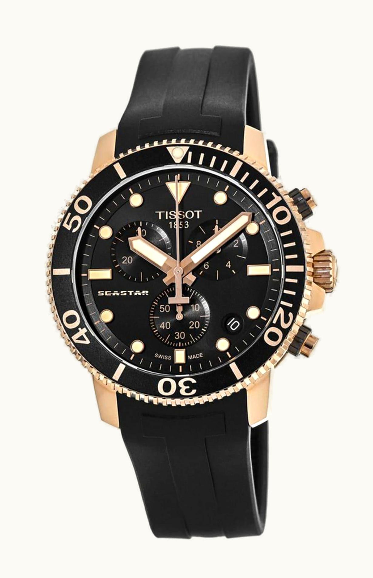 Tissot Seastar 1000 Chronograph Quartz 45.5 Rose Gold / Black / Rubber