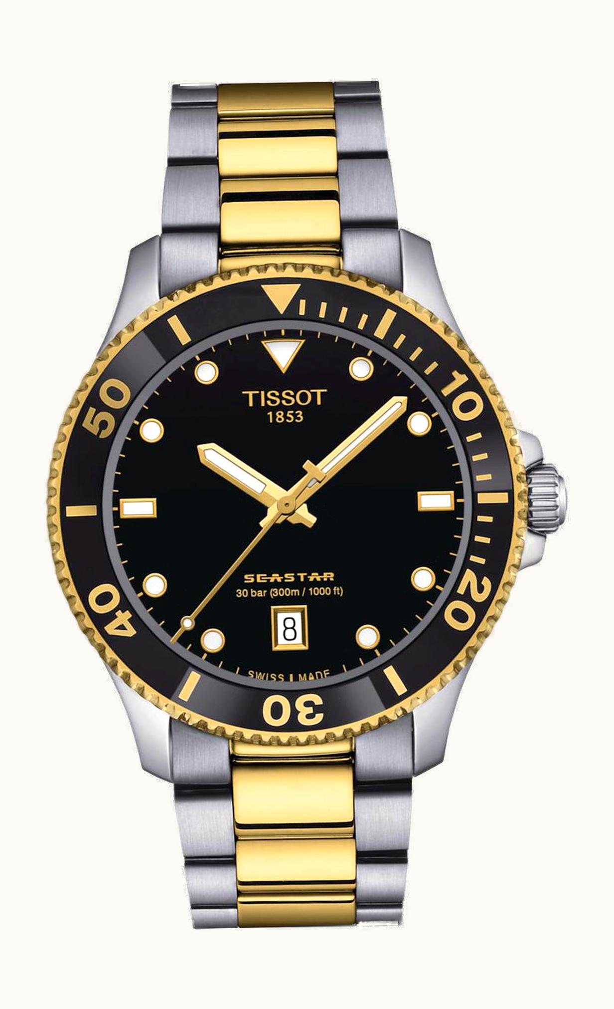Tissot Seastar 1000 Quartz 40 Stainless Steel - Yellow Gold / Black