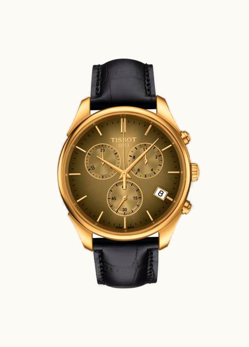 Tissot Vintage Chronograph 18k Gold / Brown