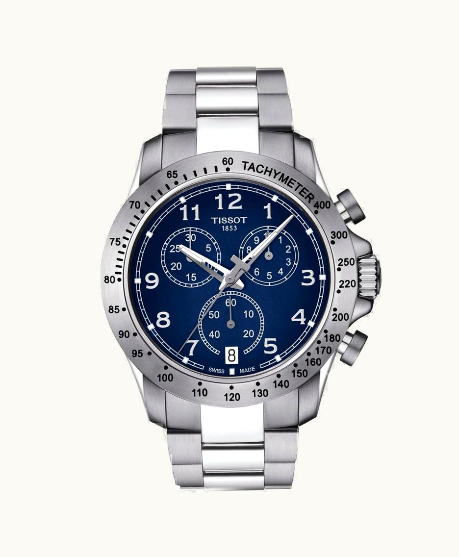 Tissot V8 Quartz Chronograph Stainless Steel / Blue / Bracelet