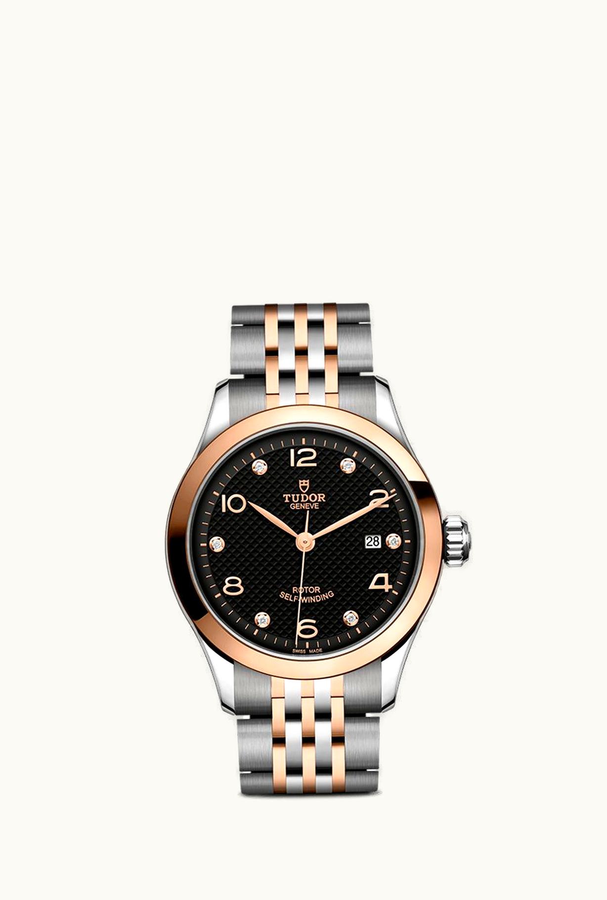 Tudor 1926 28 Stainless Steel / Rose Gold / Black - Diamond