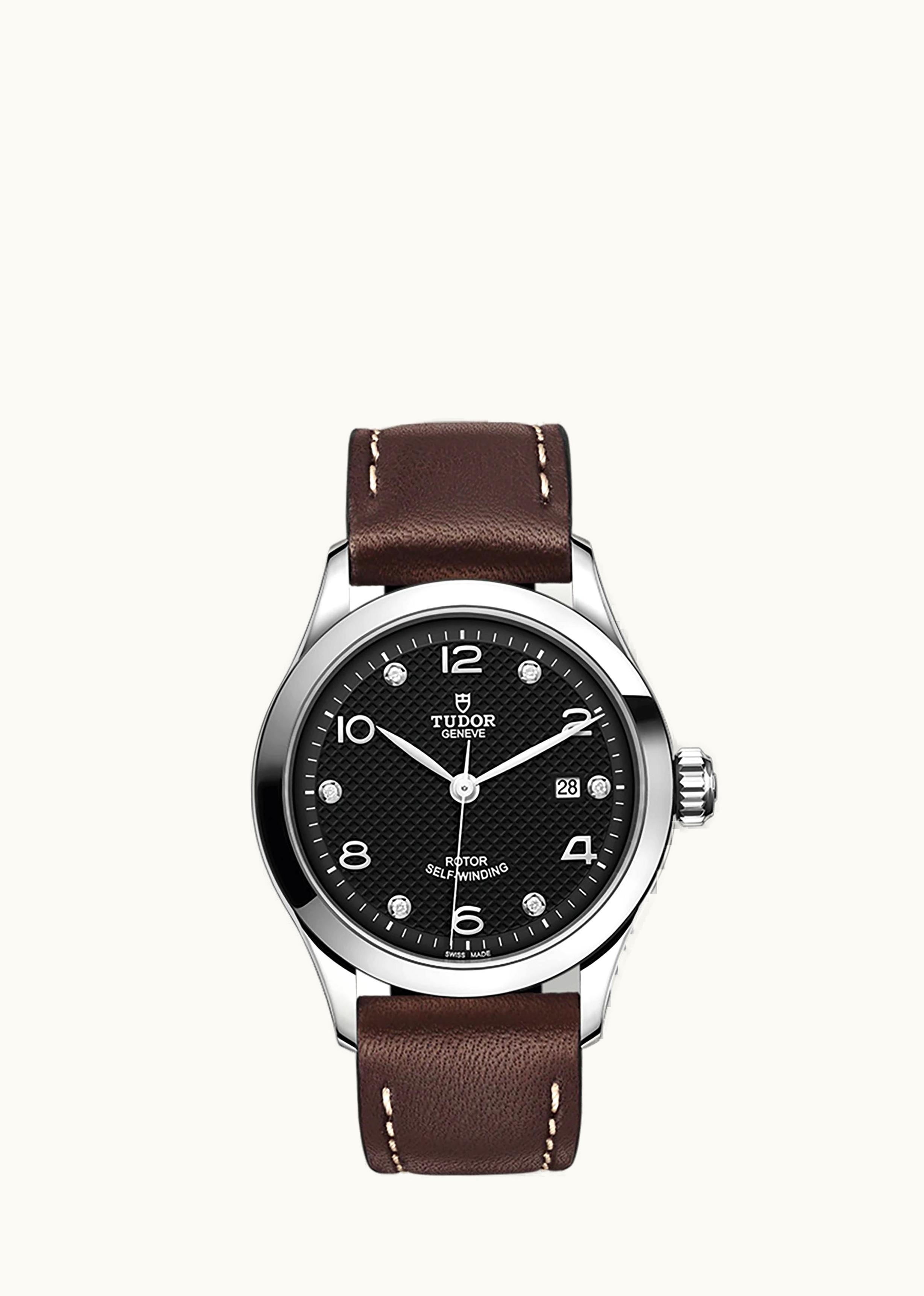 Tudor 1926 28 Stainless Steel / Black - Diamond / Strap