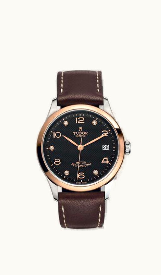 Tudor 1926 36 Stainless Steel / Rose Gold / Black - Diamond / Strap