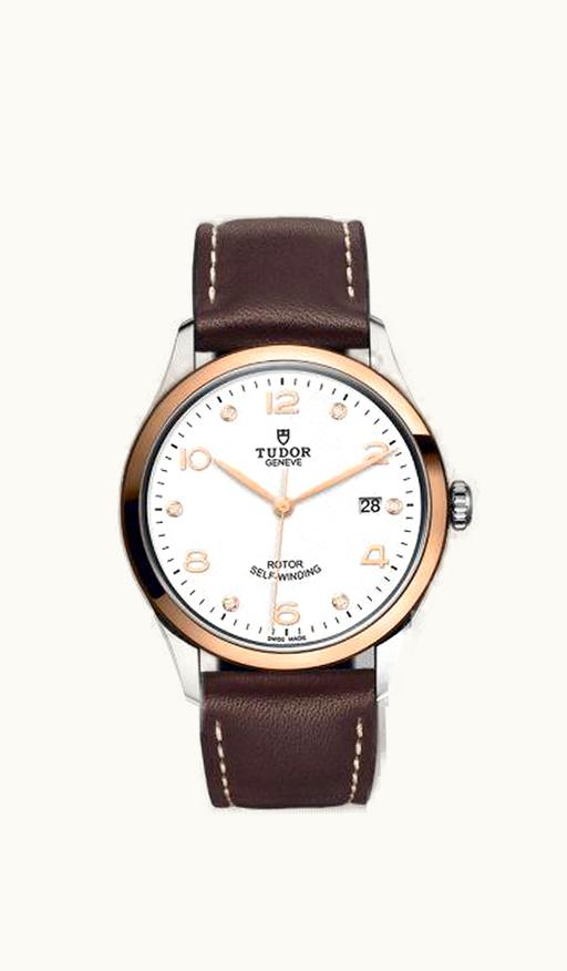 Tudor 1926 39 Stainless Steel / Rose Gold / White - Diamond / Strap