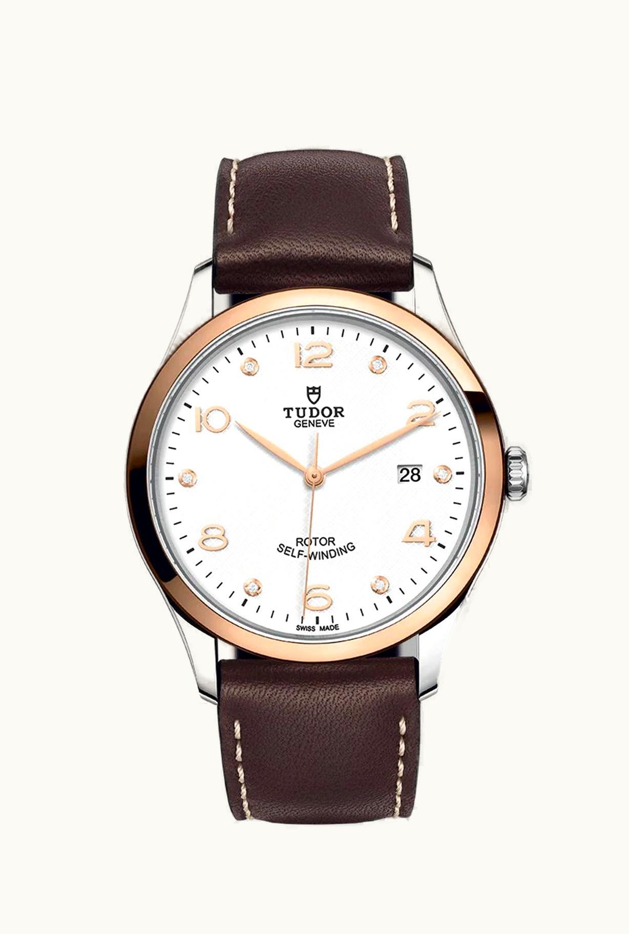 Tudor 1926 41 Stainless Steel / Rose Gold / White - Diamond / Strap