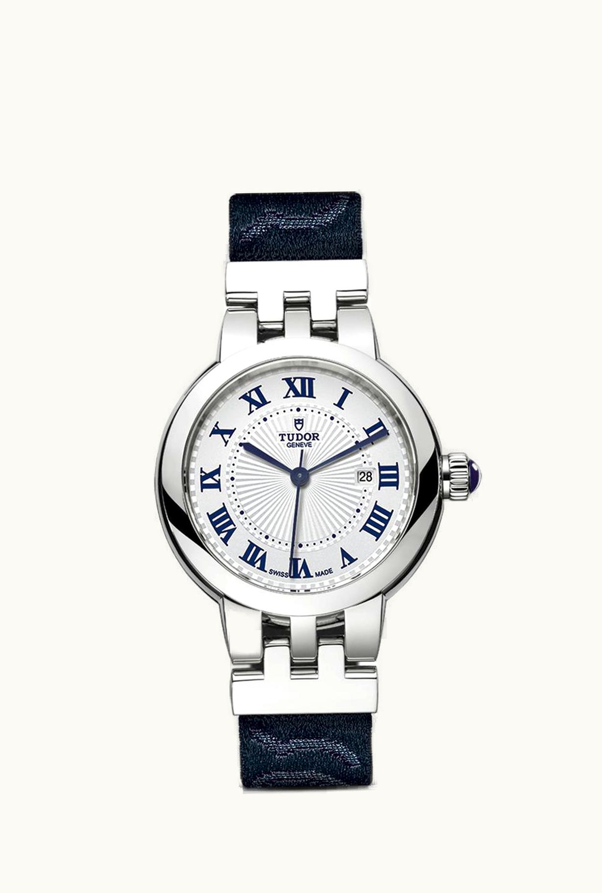 Tudor Clair de Rose 30 Stainless Steel / Silver-Roman/ Fabric