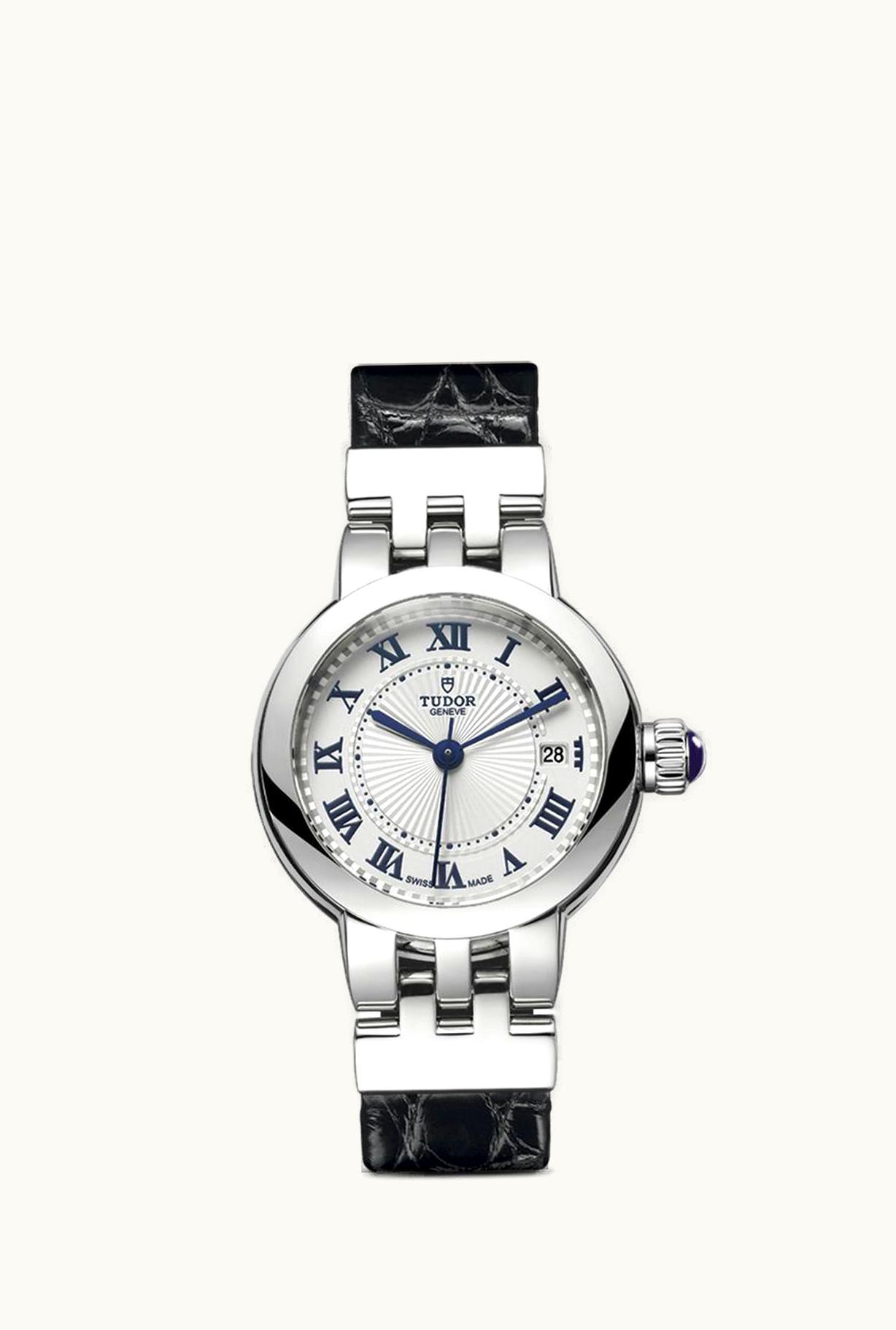 Tudor Clair de Rose 26 Stainless Steel / Silver-Roman/ Alligator