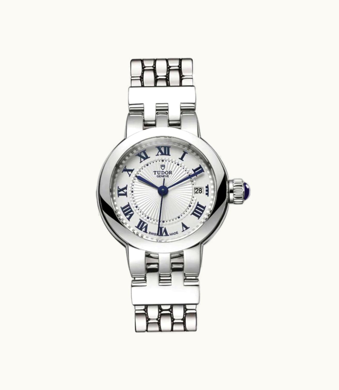 Tudor Clair de Rose 26 Stainless Steel / Silver-Diamond / Fabric