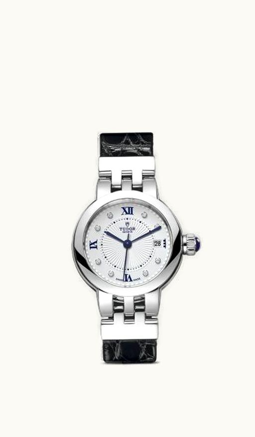 Tudor Clair de Rose 26 Stainless Steel / Silver-Diamond / Alligator