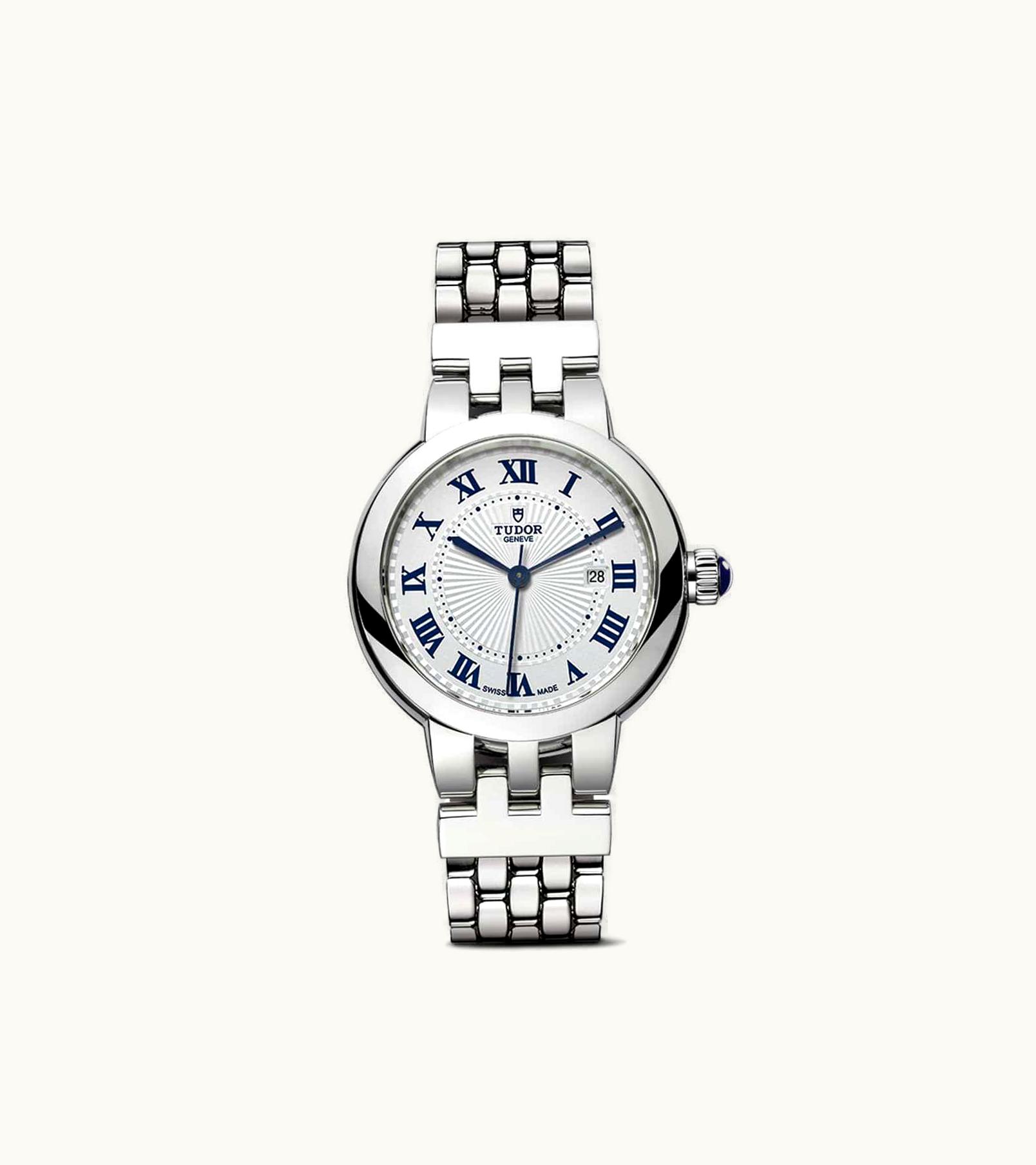 Tudor Clair de Rose 30 Stainless Steel / Silver-Diamond / Alligator