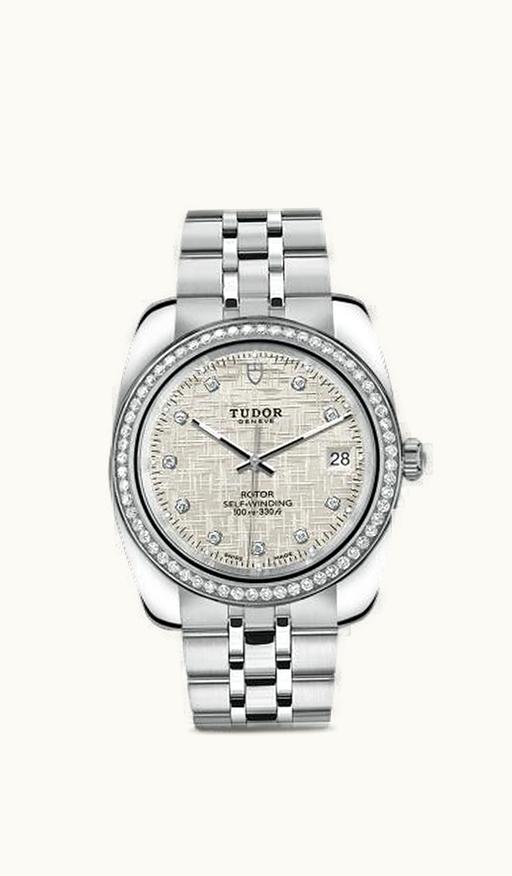 Tudor Classic 38 Stainless Steel / Diamond / Silver-Diamond / Bracelet