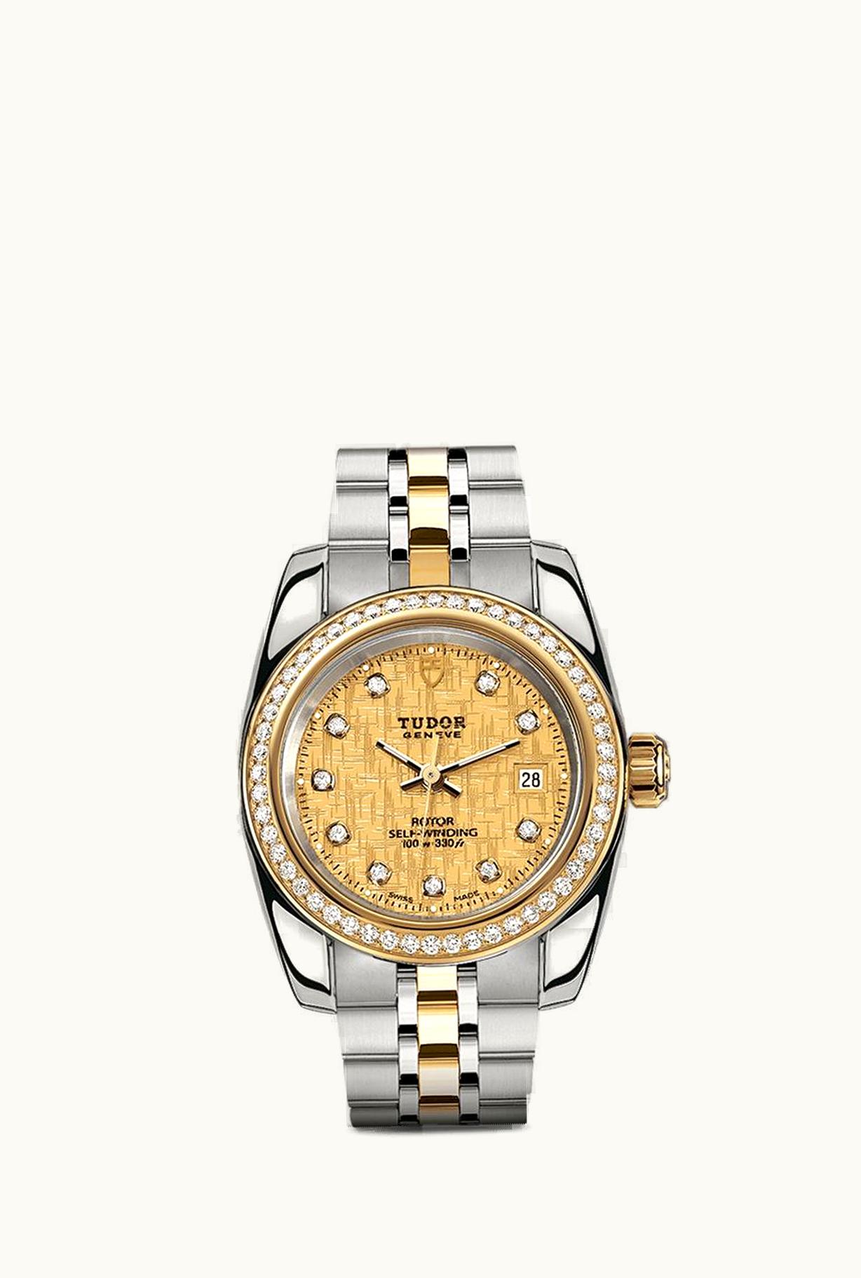 Tudor Classic 28 Stainless Steel / Yellow Gold / Diamond / Champagne-Diamond / Bracelet
