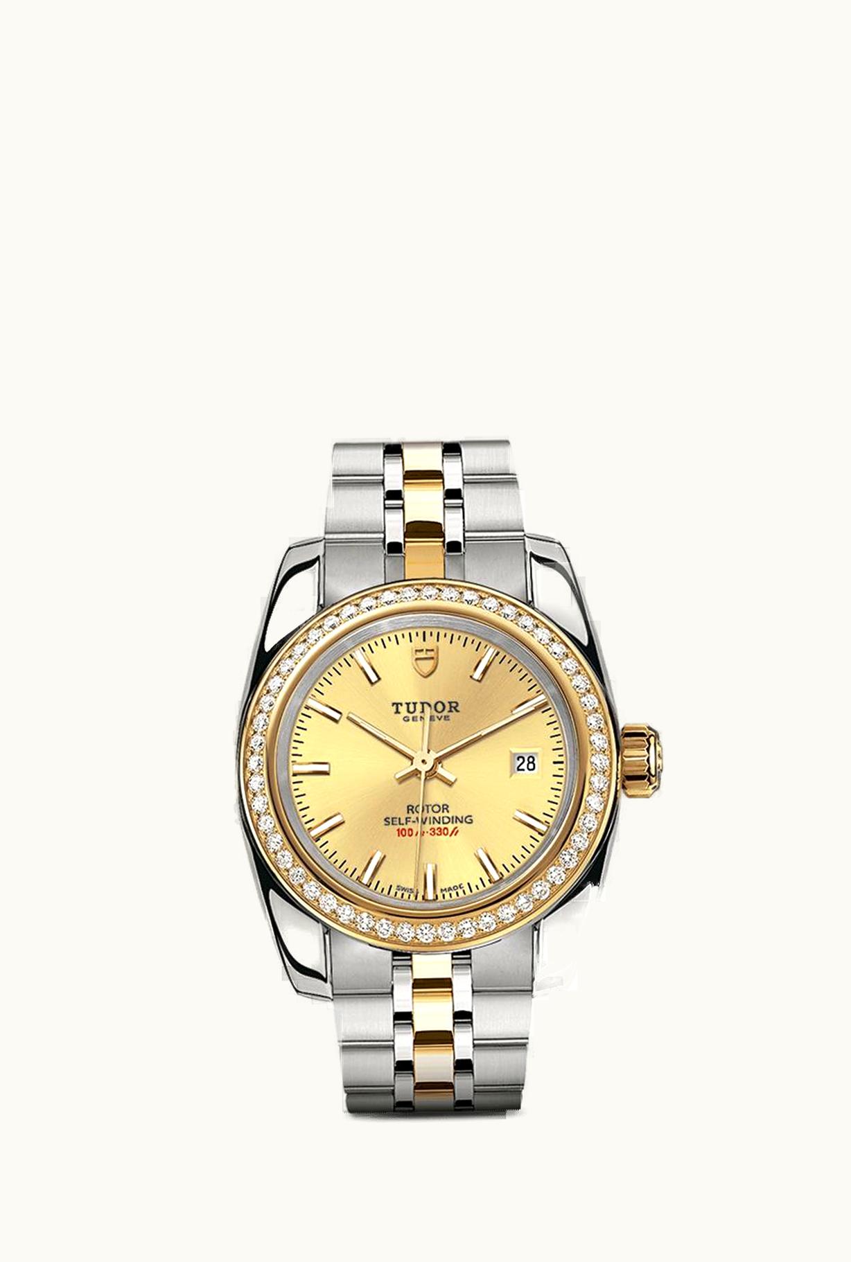 Tudor Classic 28 Stainless Steel / Yellow Gold / Diamond / Champagne / Bracelet