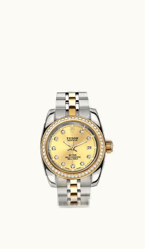 Tudor Classic 28 Stainless Steel / Yellow Gold / Diamond / Champagne / Bracelet