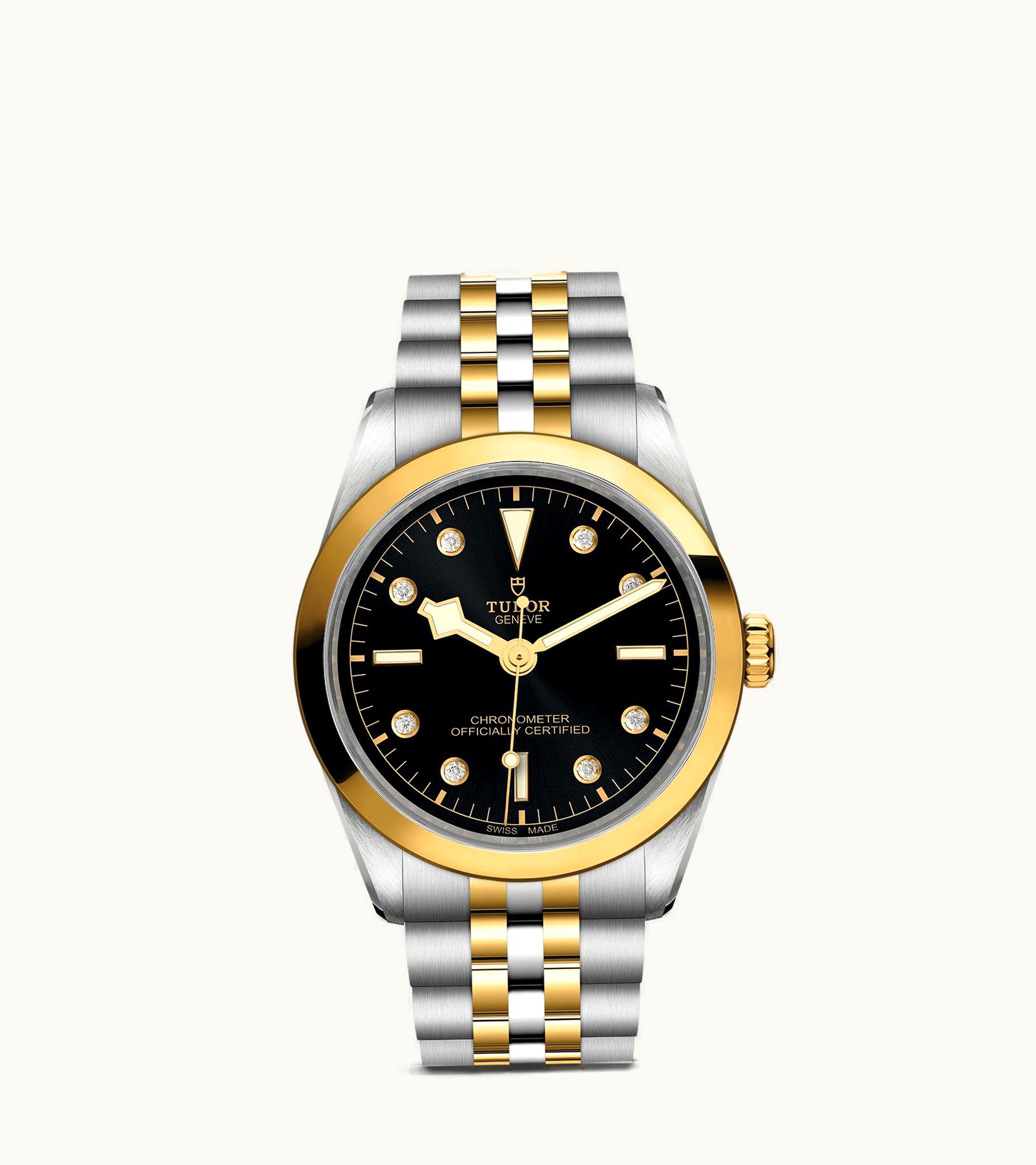 Tudor Classic 28 Stainless Steel / Yellow Gold / Diamond / Black / Bracelet