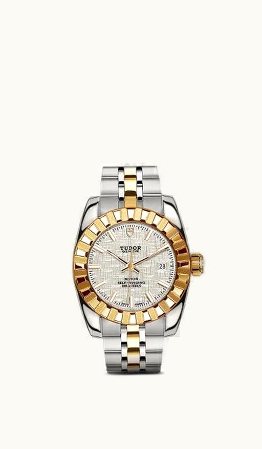 Tudor Classic 28 Stainless Steel / Yellow Gold / Fluted / Silver / Bracelet