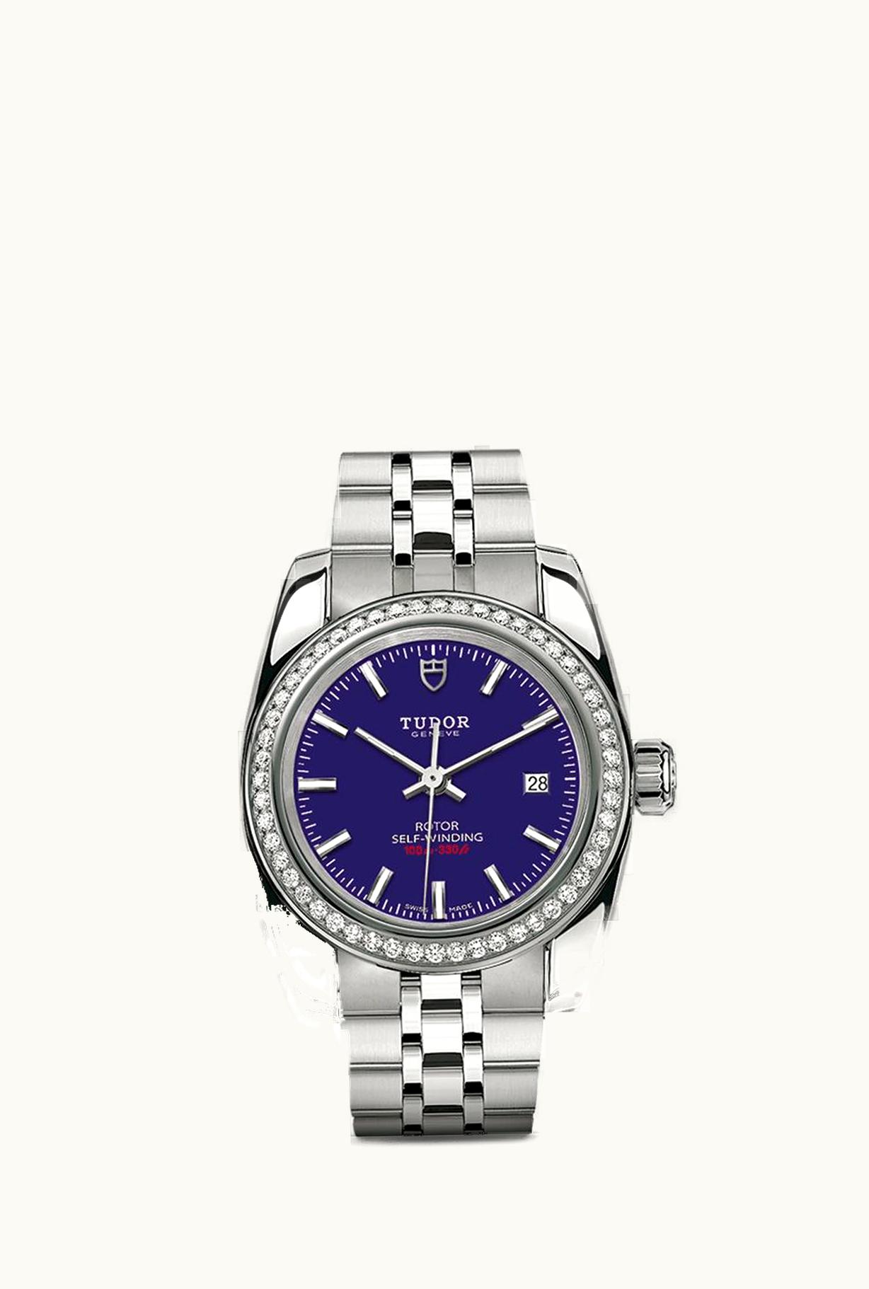 Tudor Classic 28 Stainless Steel / Diamond / Blue / Bracelet