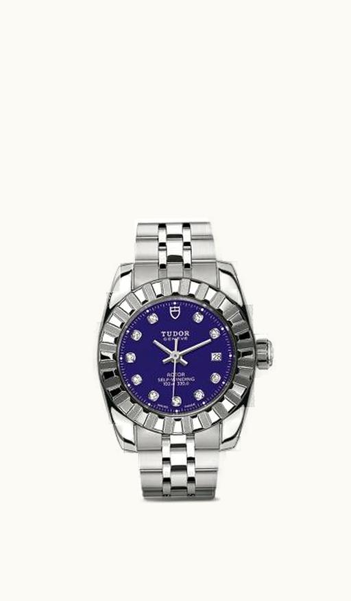 Tudor Classic 28 Stainless Steel / Diamond / Blue-Diamond / Bracelet