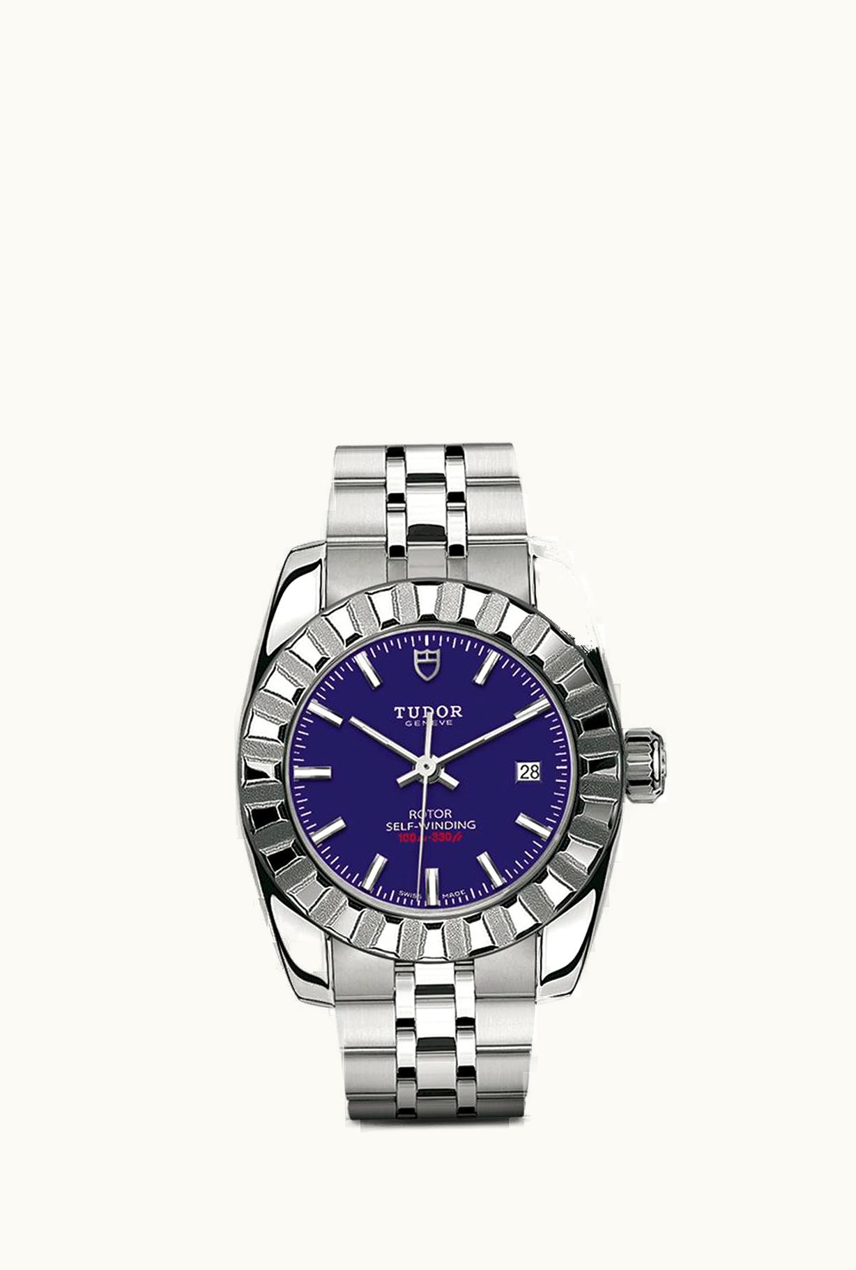 Tudor Classic 28 Stainless Steel / Fluted / Blue / Bracelet