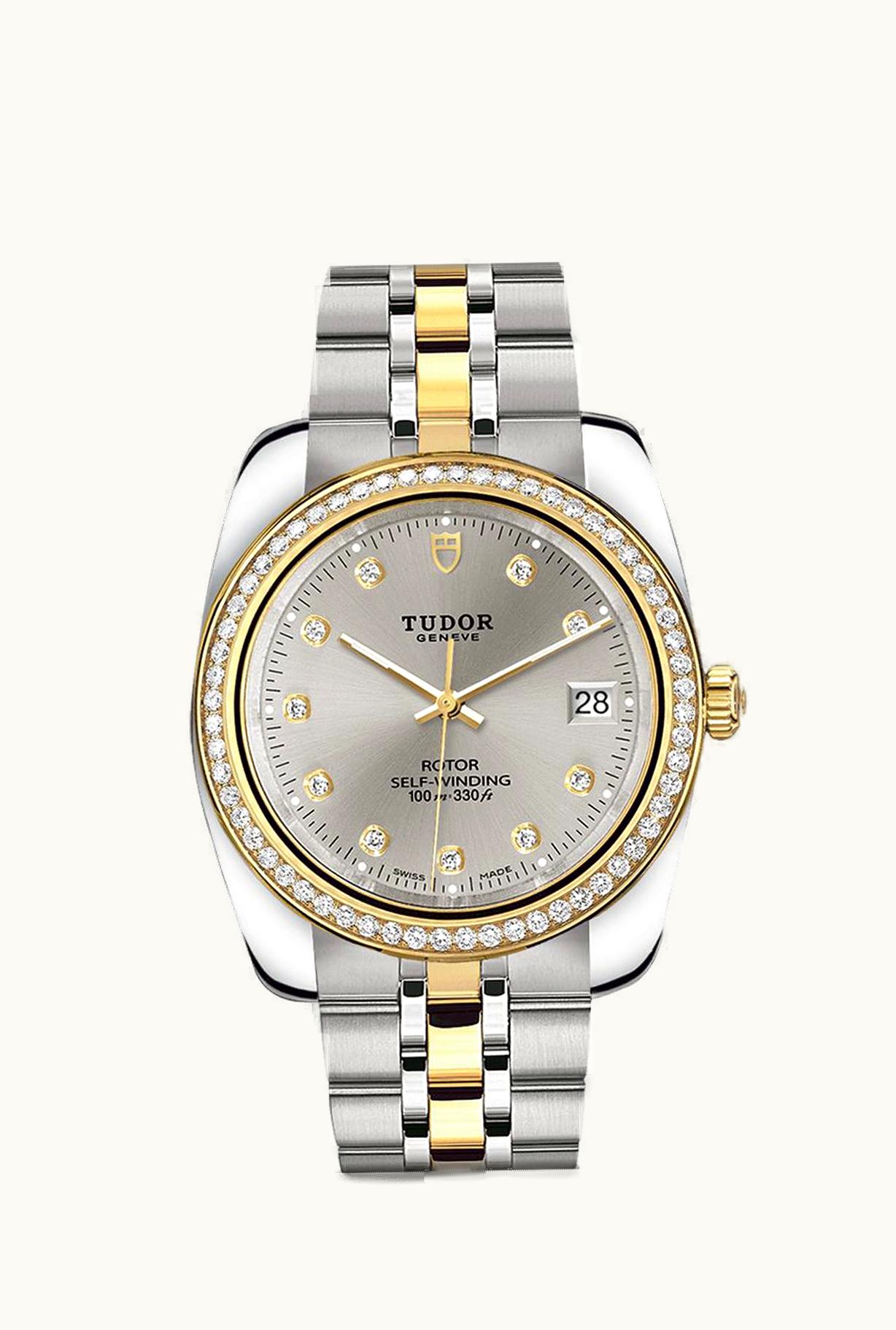 Tudor Classic 38 Stainless Steel / Yellow Gold / Diamond / Silver-Diamond / Bracelet