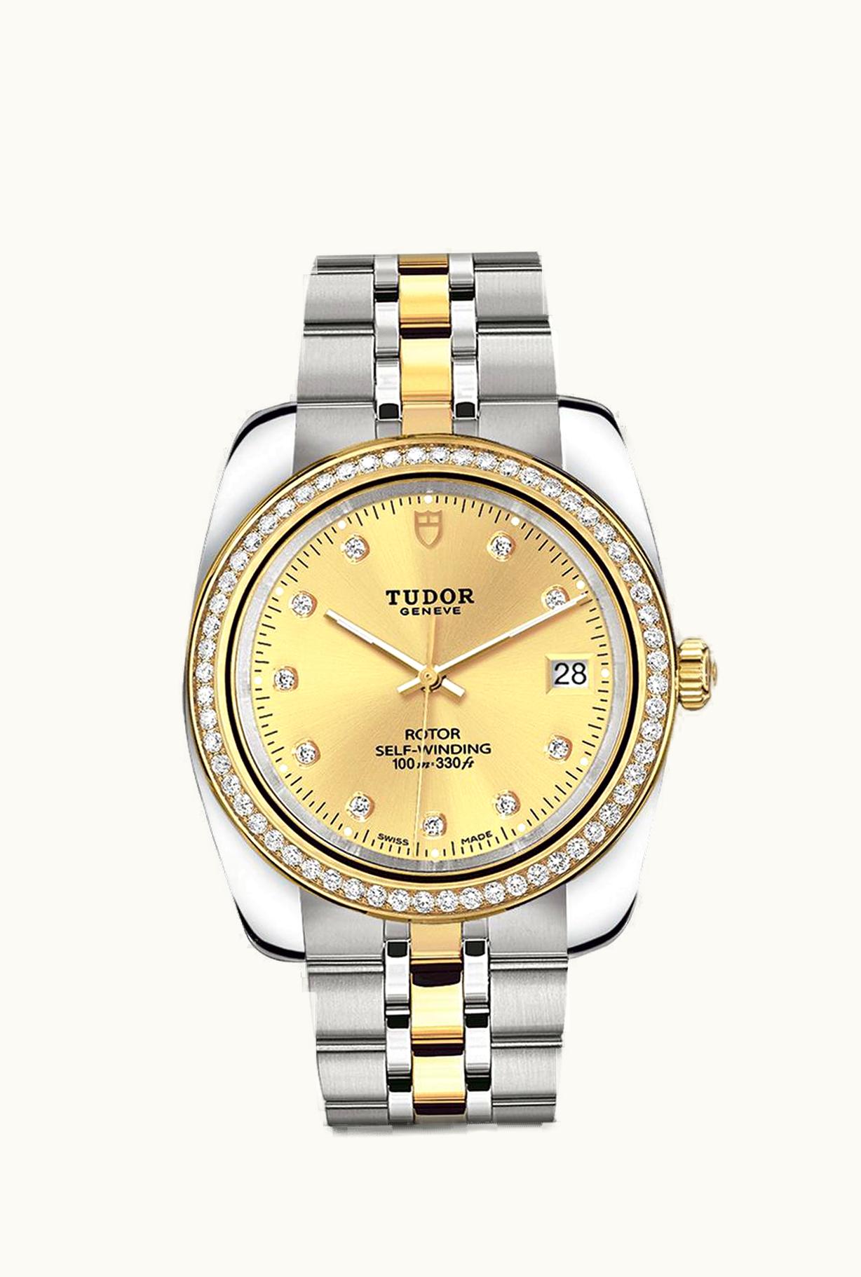 Tudor Classic 38 Stainless Steel / Yellow Gold / Diamond / Champagne-Diamond / Bracelet
