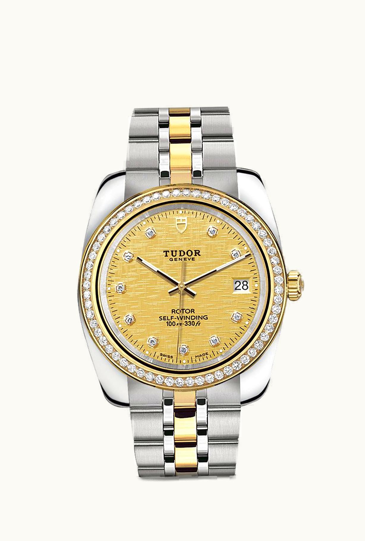 Tudor Classic 38 Stainless Steel / Yellow Gold / Diamond / Champagne-Diamond / Bracelet