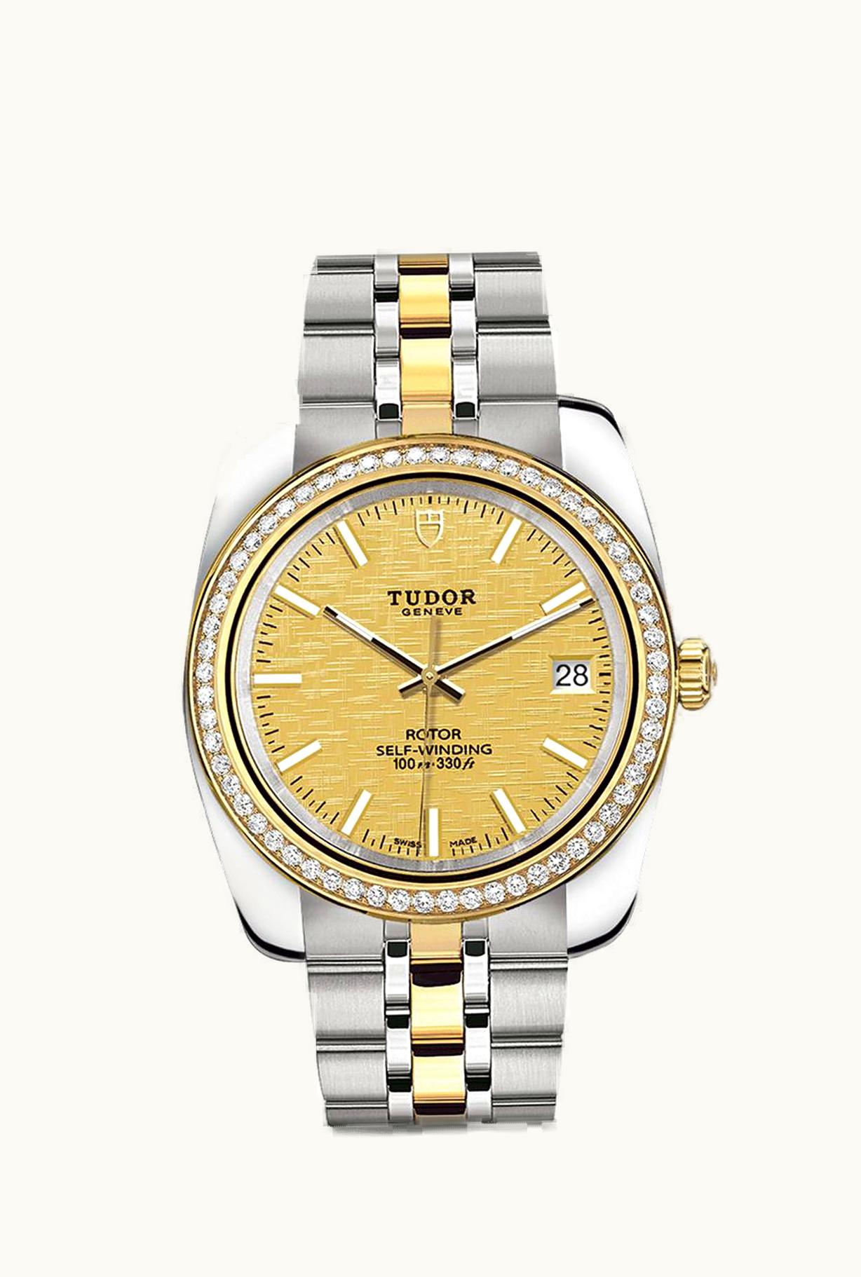 Tudor Classic 38 Stainless Steel / Yellow Gold / Diamond / Champagne / Bracelet