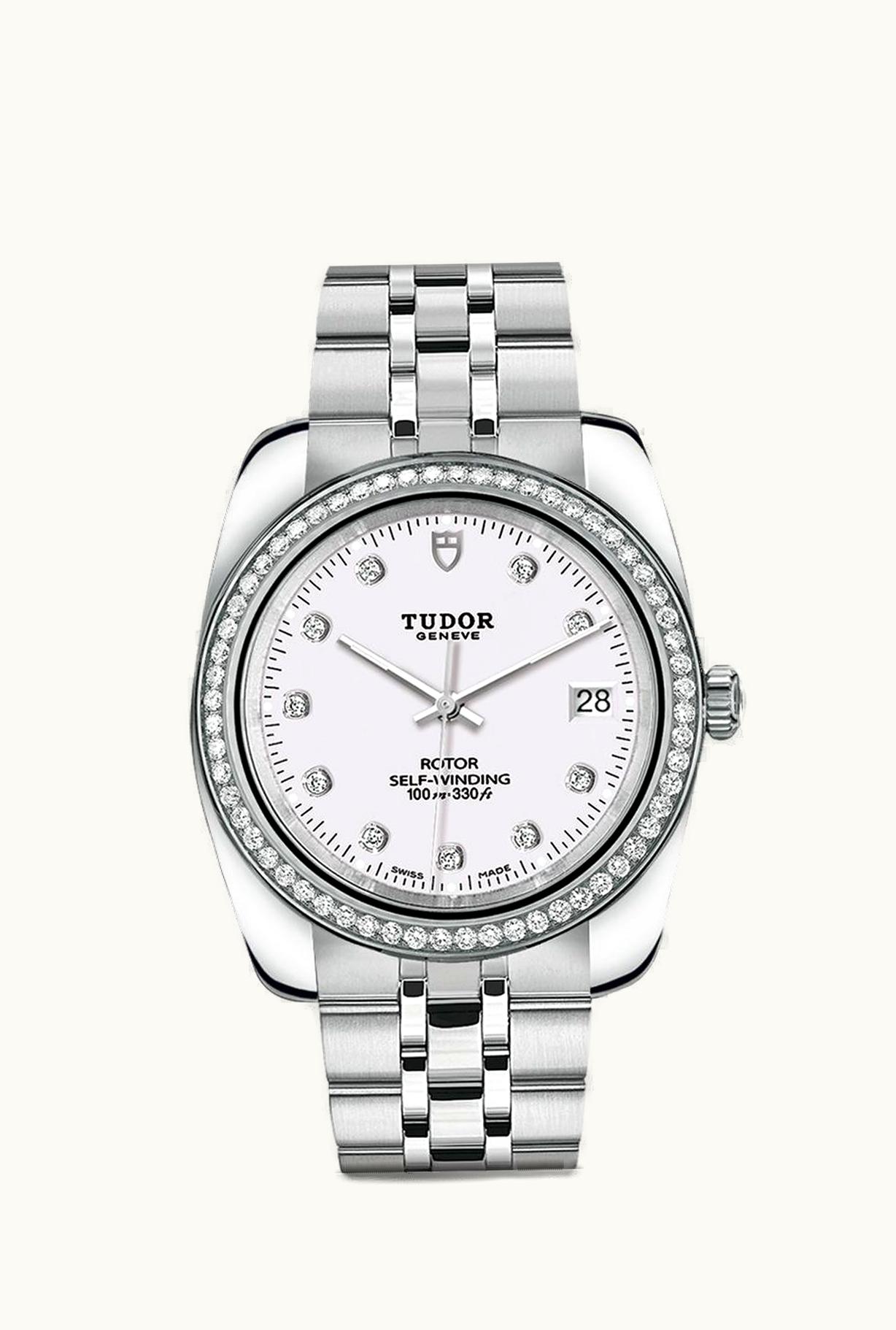 Tudor Classic 38 Stainless Steel / Diamond / White-Diamond / Bracelet