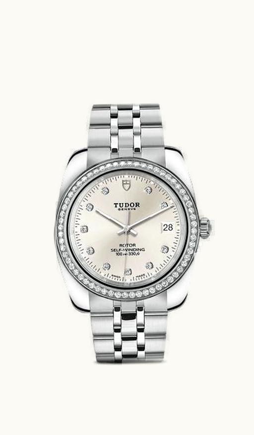 Tudor Classic 38 Stainless Steel / Diamond / Silver-Diamond / Bracelet