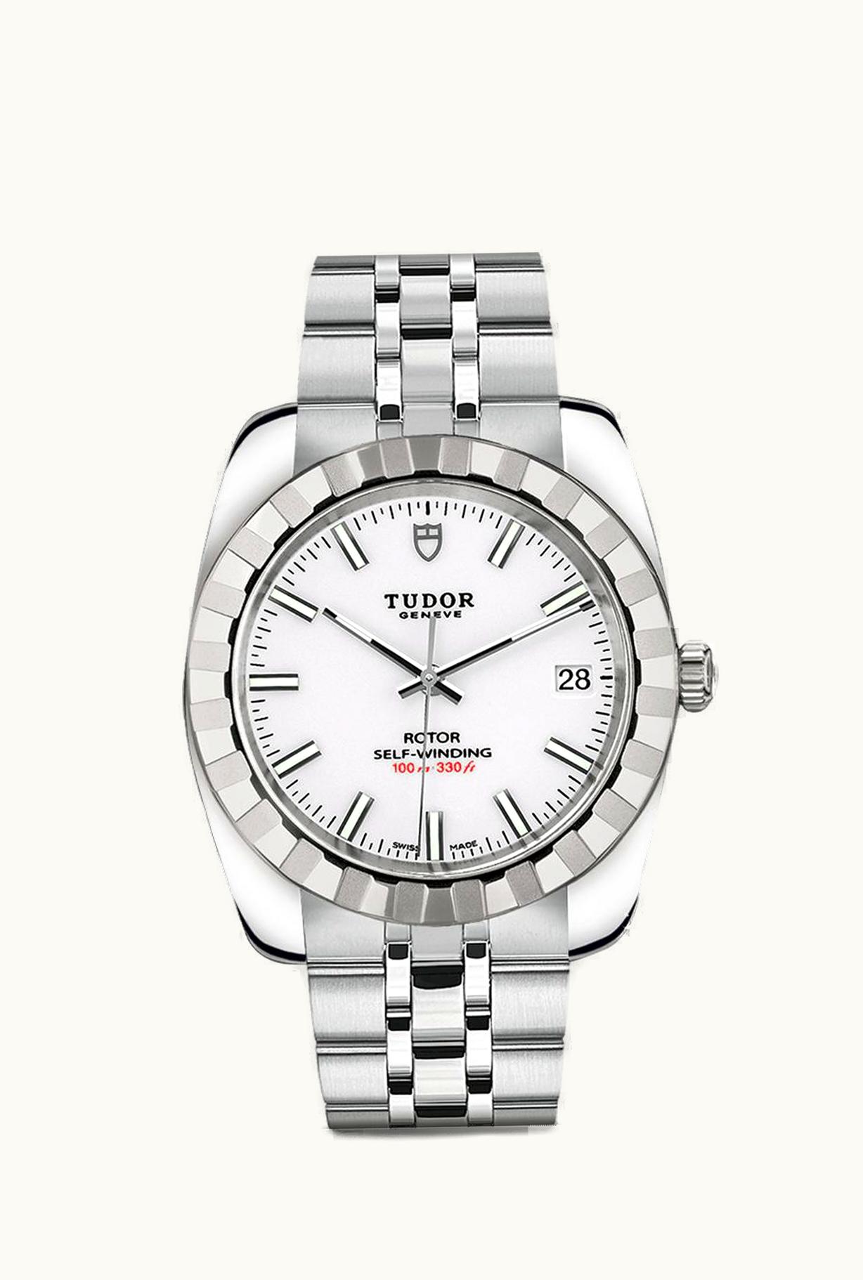 Tudor Classic 38 Stainless Steel / Fluted / White / Bracelet