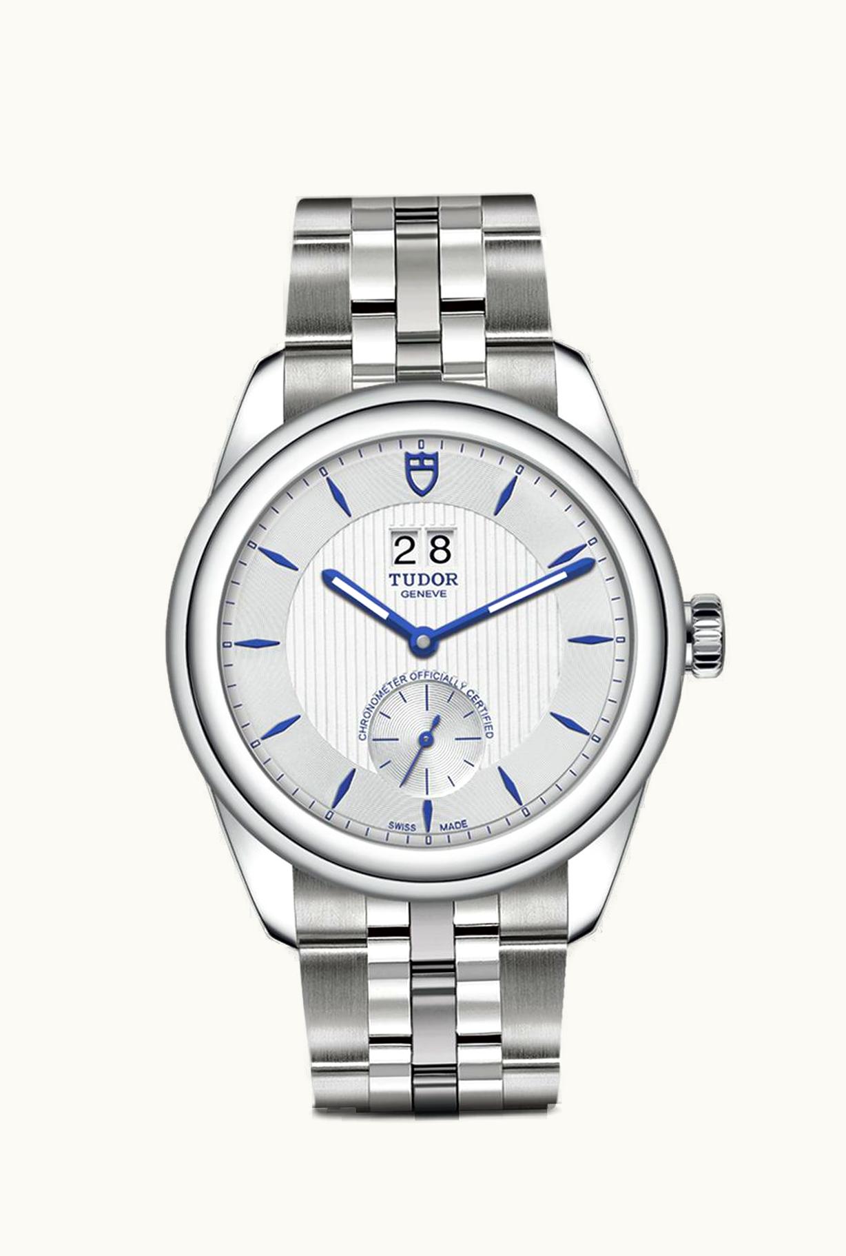 Tudor Glamour Double Date Stainless Steel / Silver-Blue / Bracelet