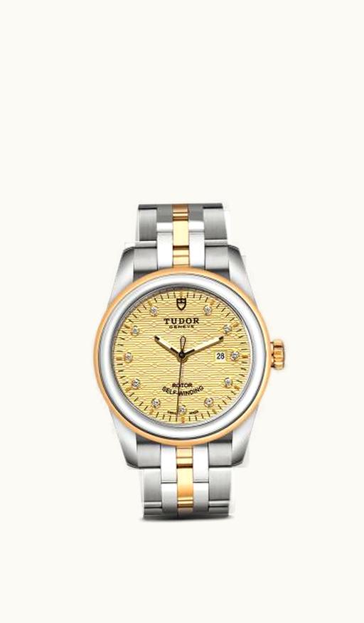 Tudor Glamour Date 31 Stainless Steel / Yellow Gold / Jacquard Champagne / Strap