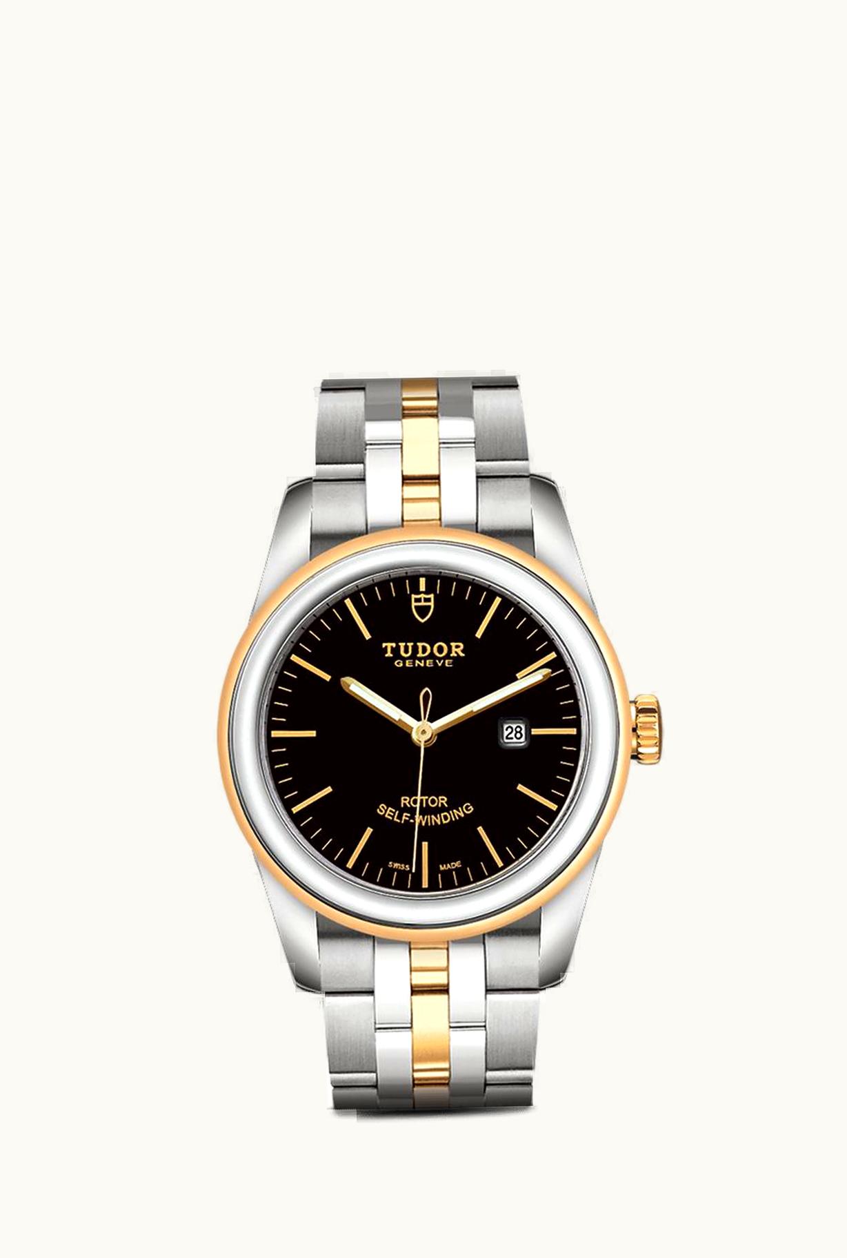 Tudor Glamour Date 31 Stainless Steel / Yellow Gold / Black / Bracelet