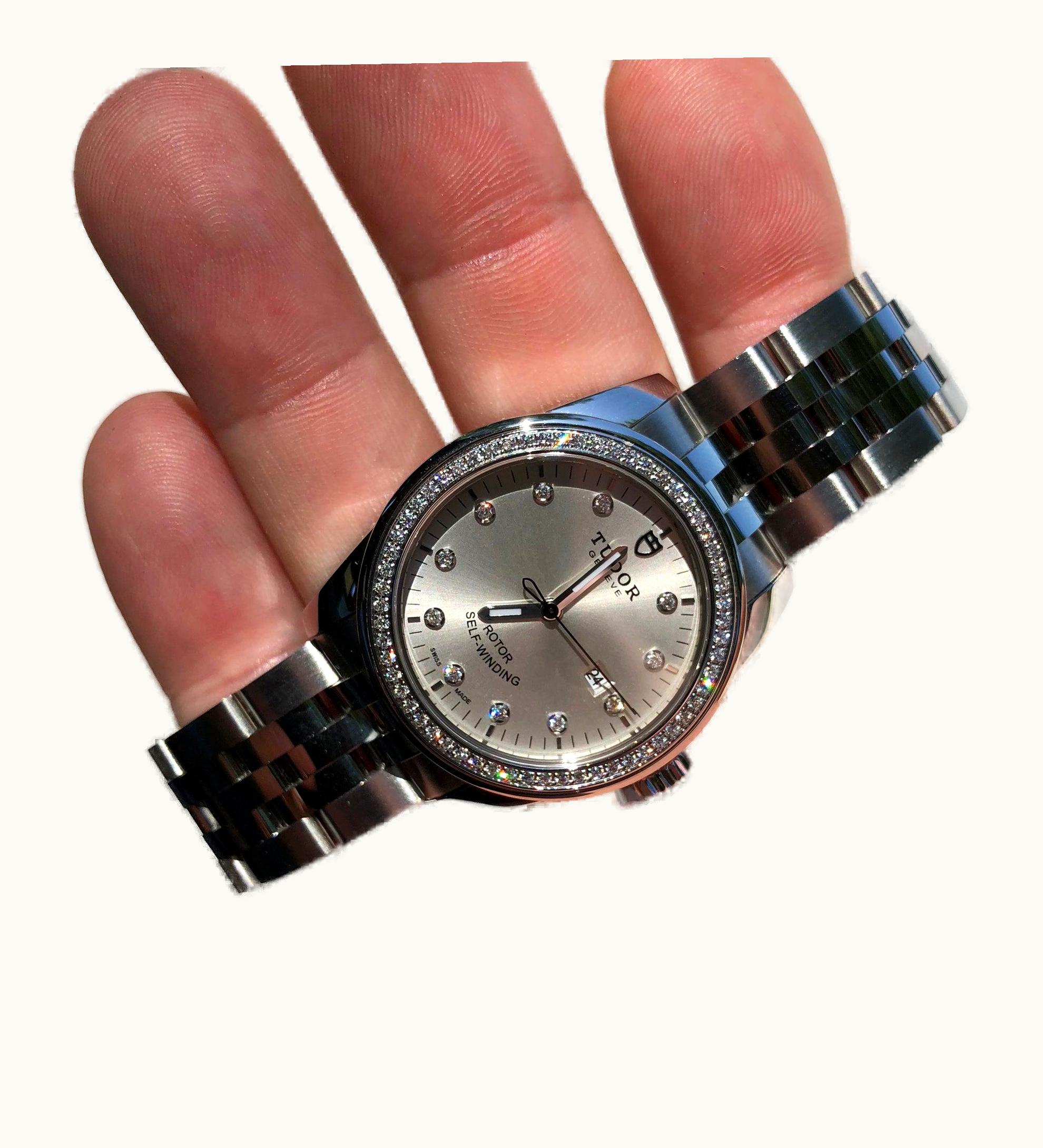 Tudor Glamour Date 31 Stainless Steel / Diamond / Silver / Strap