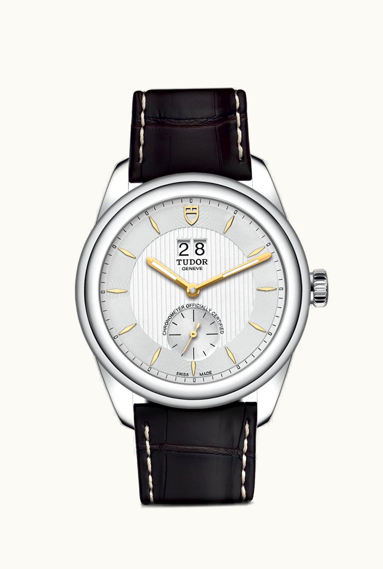 Tudor Glamour Double Date Stainless Steel / Silver-Gold / Strap